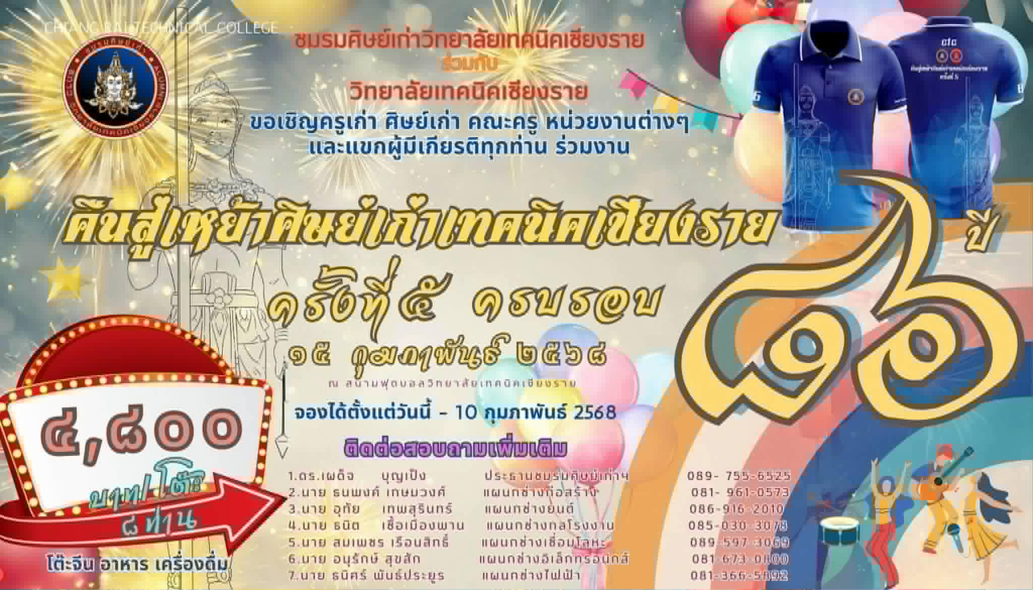 โปสเตอร์คืนสู่เหย้าศิษย์เก่าเทคนิคเชียงราย ครั้งที่ 5